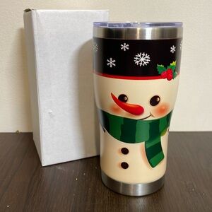 Christmas Snowman Stainless Steel Tumbler 20oz NWT